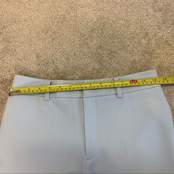 CLUB Monaco Remi mid-rise cropped slim fit trouser textured pants blue Sz 4🇨🇦 - Picture 10 of 14